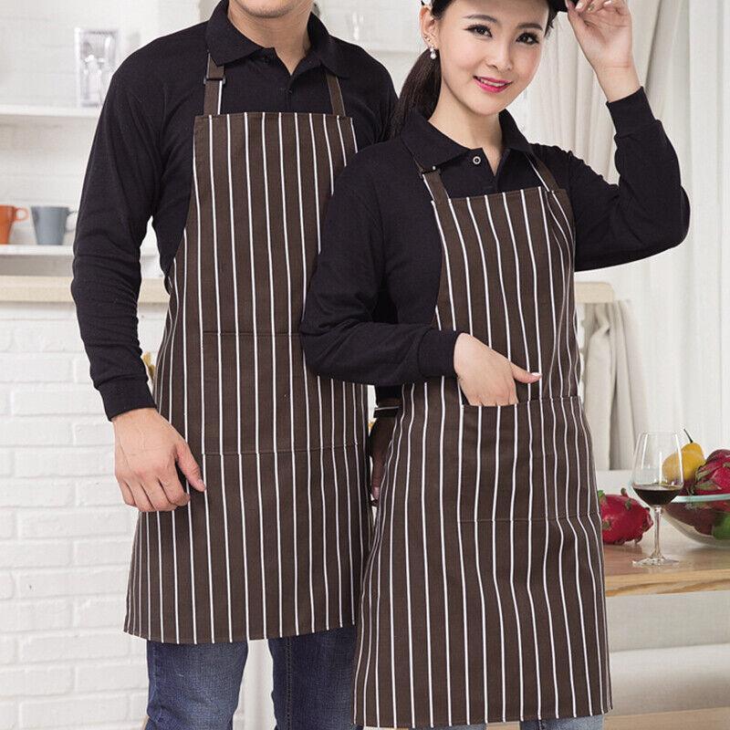 Apron with Pocket 2Pcs Chef Butcher Kitchen Cooking Baking Restaurant Wear - Black White Red 3