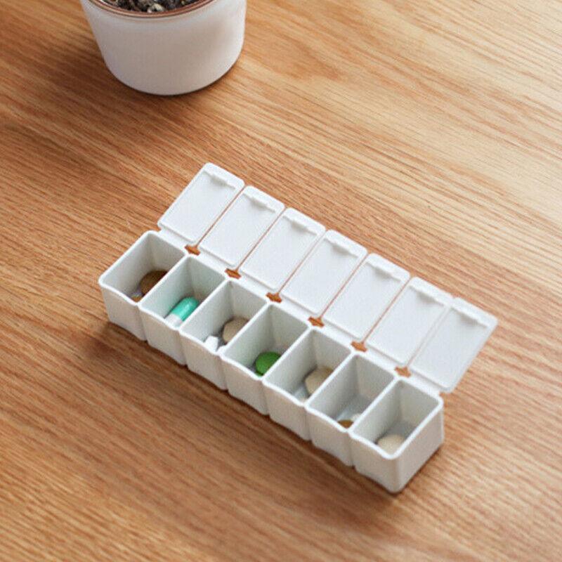 2X 7 Day Weekly Pill Box Medicine Tablet Organizer Dispenser Container Case - Grey 5