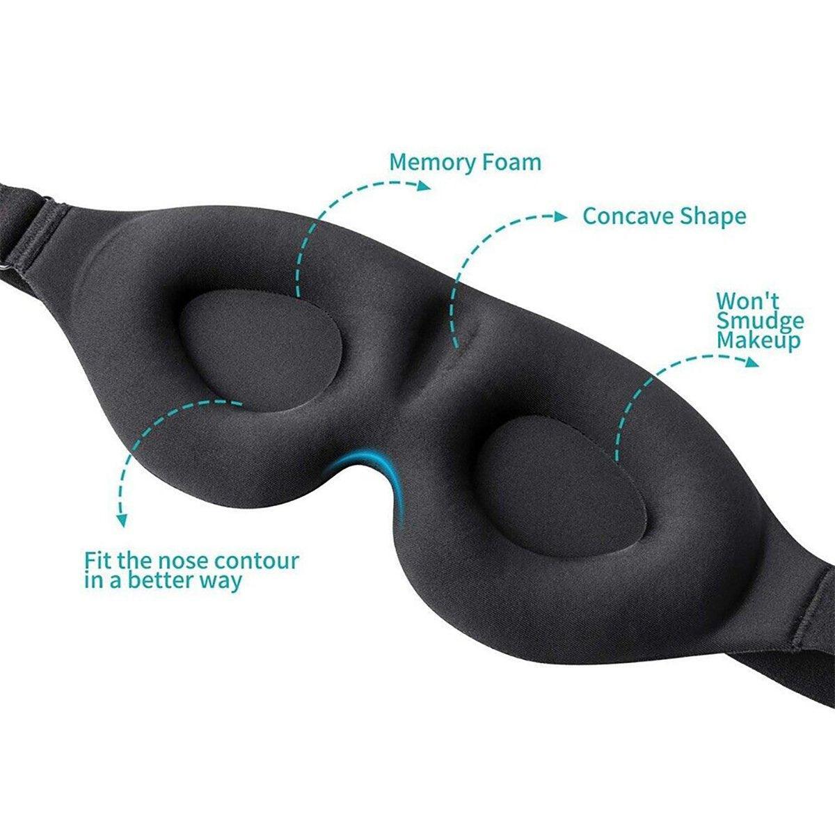 Travel Sleep Eye Mask 3D Memory Foam Soft Padded Shade Cover Sleeping Blindfold 4