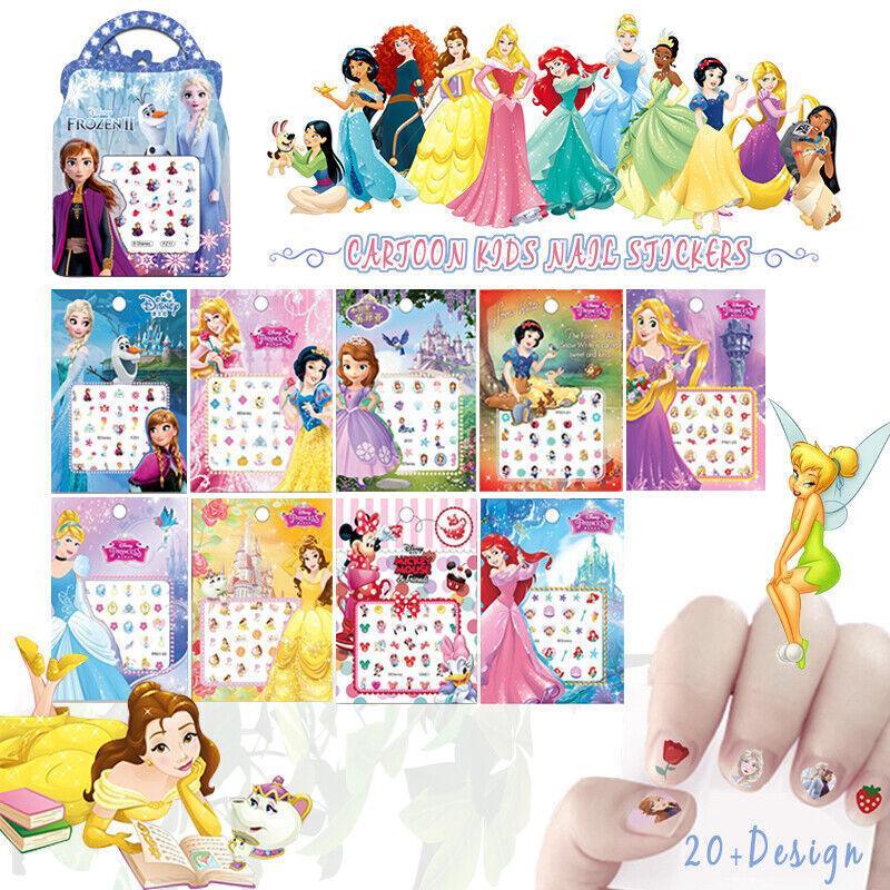 Kids Nail Stickers Frozen Minnie Pony Peppa Princess Nail Art Girls Kids Barbie - Frozen A