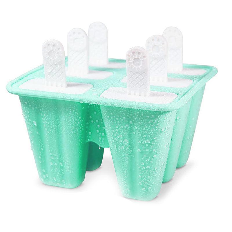 Silicone Ice Cream Mould Block Frozen Molds Icy Pole Jelly Popsicle - Blue-4Grid 11