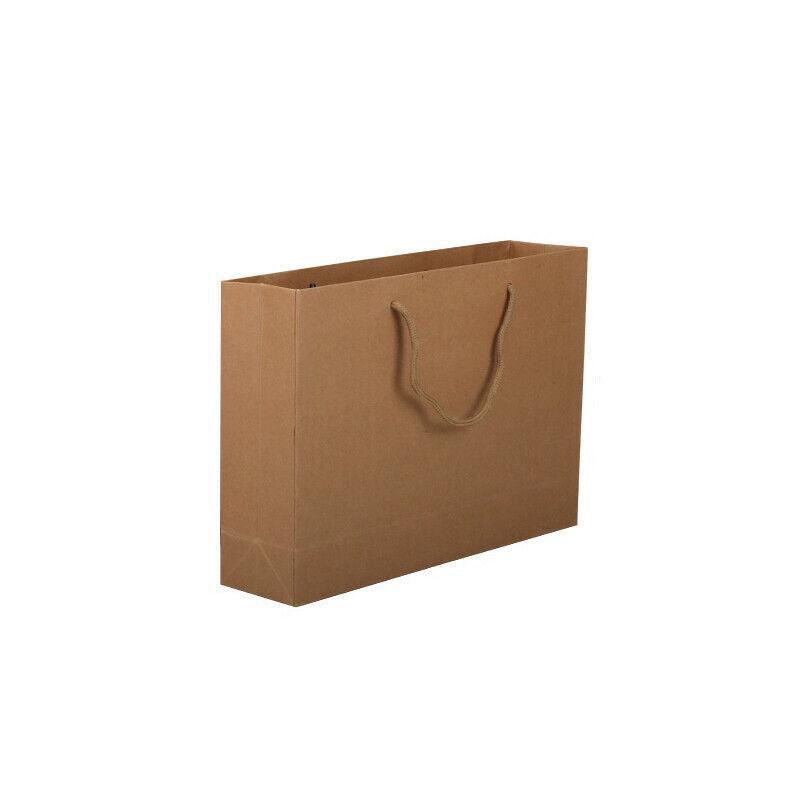 50X Kraft Paper Bags Gift Shopping Carry Craft Brown Bag With Handles - 50PCS  22*15*6CM 7