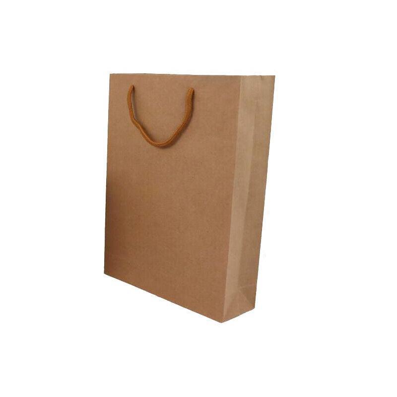 50X Kraft Paper Bags Gift Shopping Carry Craft Brown Bag With Handles - 50PCS  22*15*6CM 8