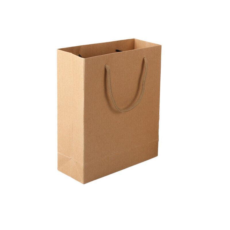 50X Kraft Paper Bags Gift Shopping Carry Craft Brown Bag With Handles - 50PCS  22*15*6CM 11