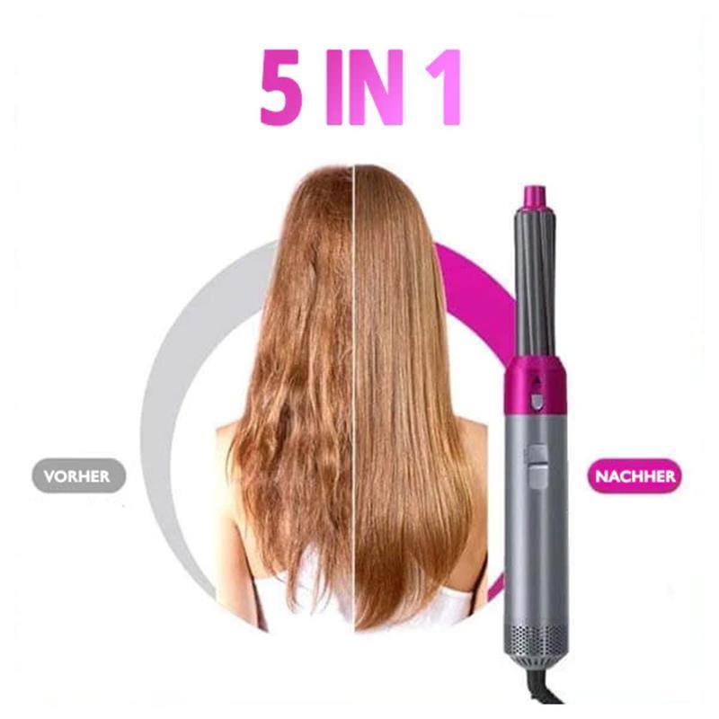 5 IN 1 Hair Dryer Brush Hot Comb Air Volumizer Curler Straightener Curling Style 5