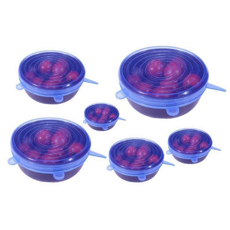 6PCS Stretch Reusable Silicone Food Saver Cover Seal Insta Lids Bowl Wraps - Pink 3