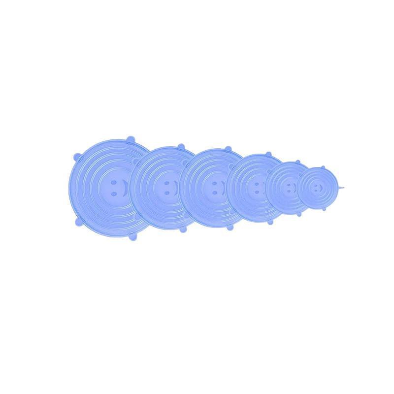 6PCS Stretch Reusable Silicone Food Saver Cover Seal Insta Lids Bowl Wraps - White 7