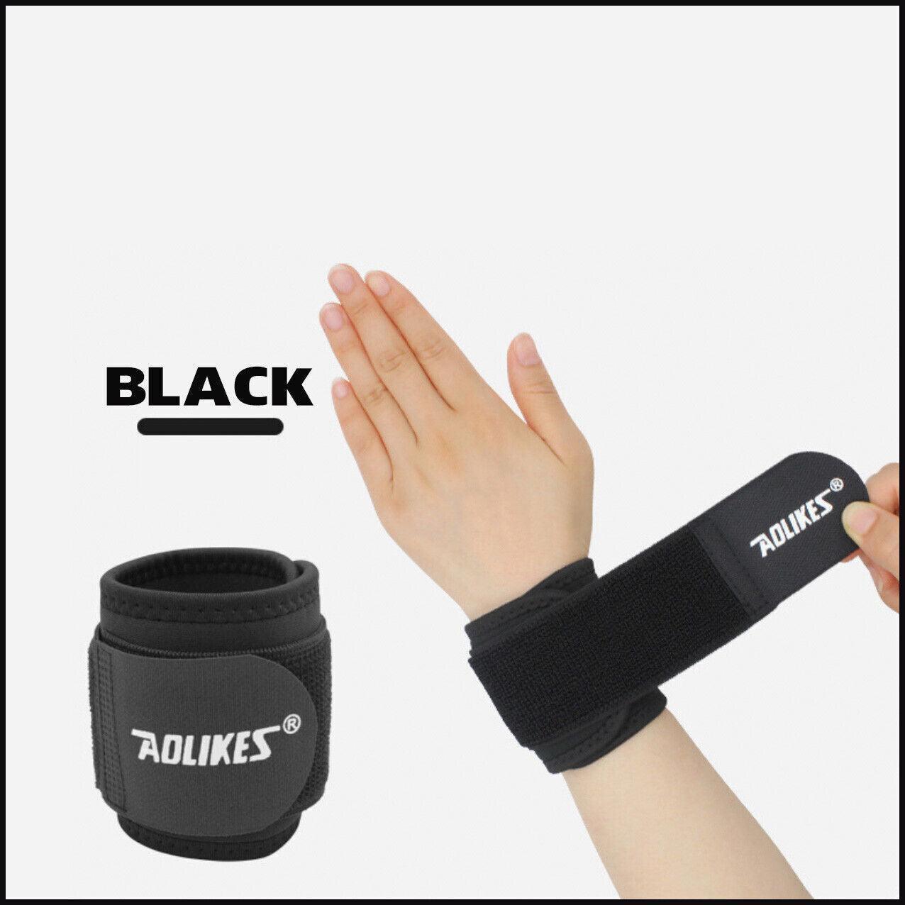 Aolikes Adjustable Sports Gym Wrist Support Brace Wrap Band Wristband Strap Au - Black 5