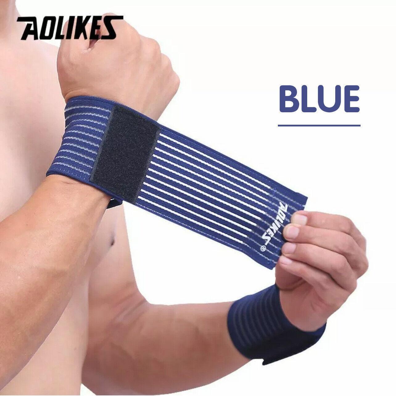 Aolikes Wrist Brace Elastic Bandage Support Sport Gym Wrap Fitness Wristband - Black 4