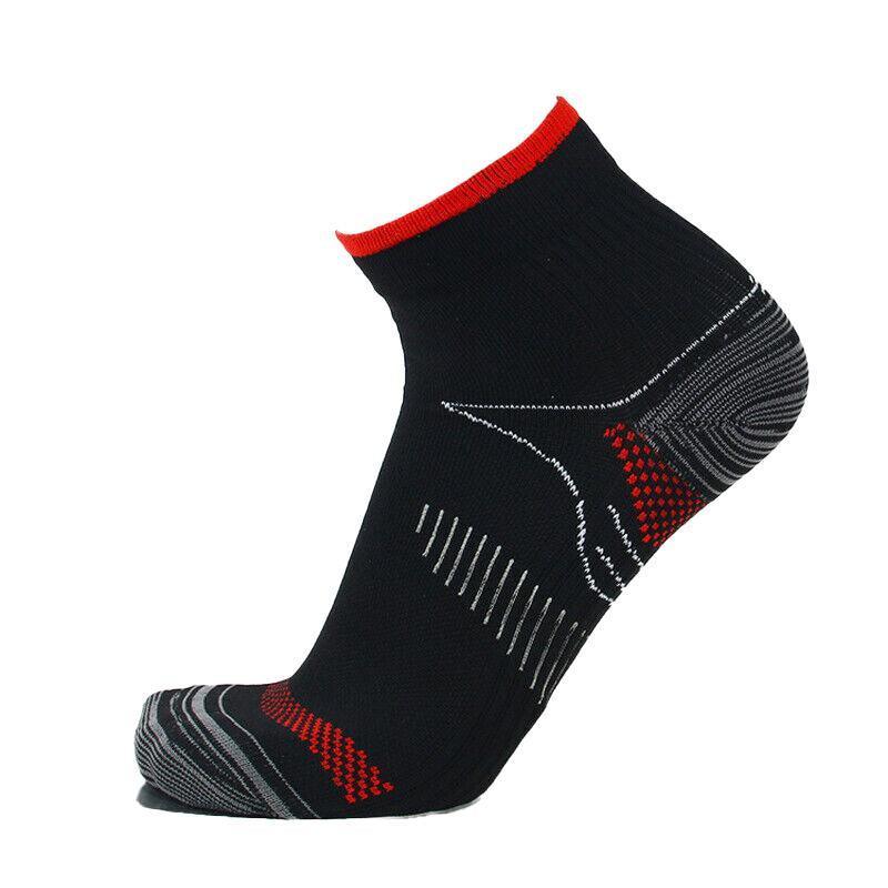 1 Pair Ankle Compression Socks Foot Support Sleeves S M Size Unisex - Black-Red 7