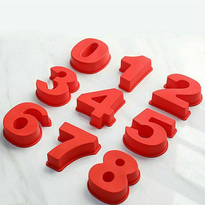 10 Inch Silicone Number Cake Mould Birthday Baking Pan Fondant Tools - 4 3
