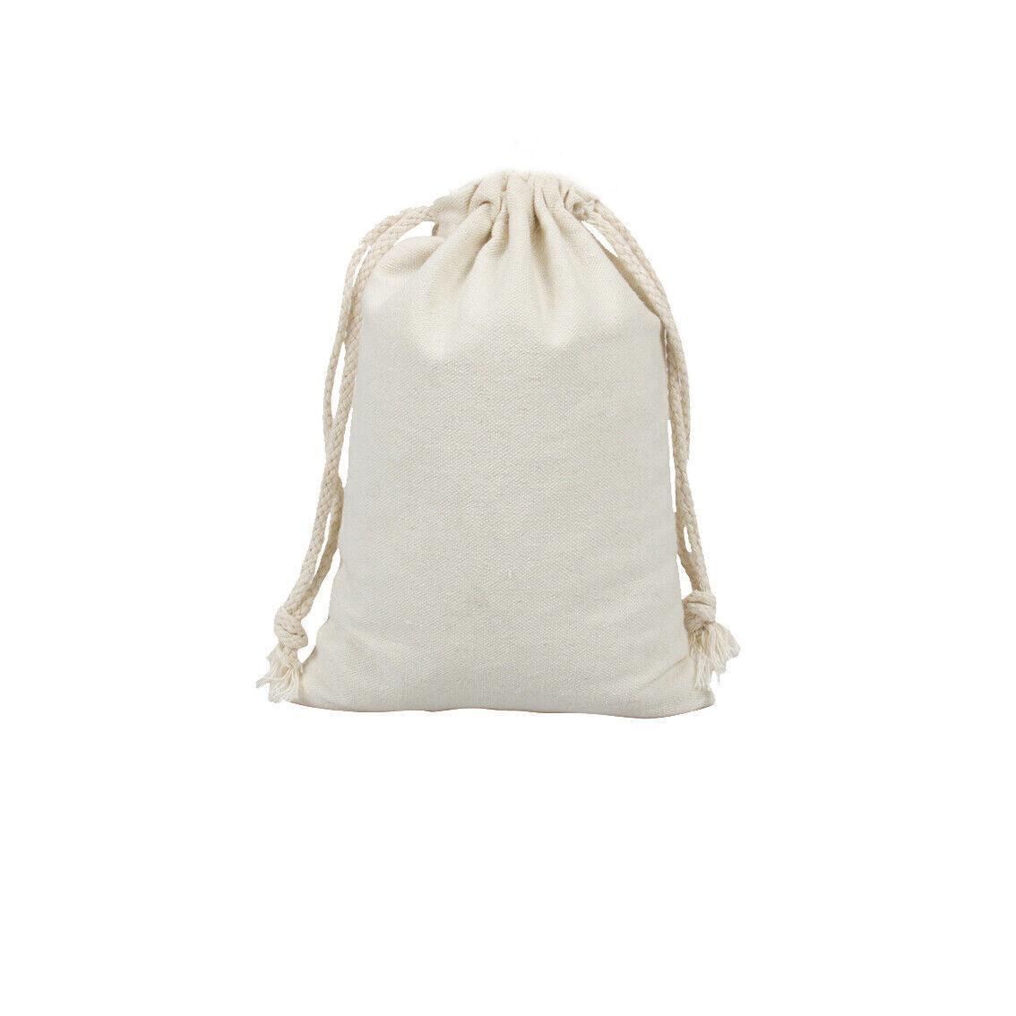 10X Canvas Cotton Drawstring Bags Linen Calico Tote Gift Storage Pouches - 25x35cm 6