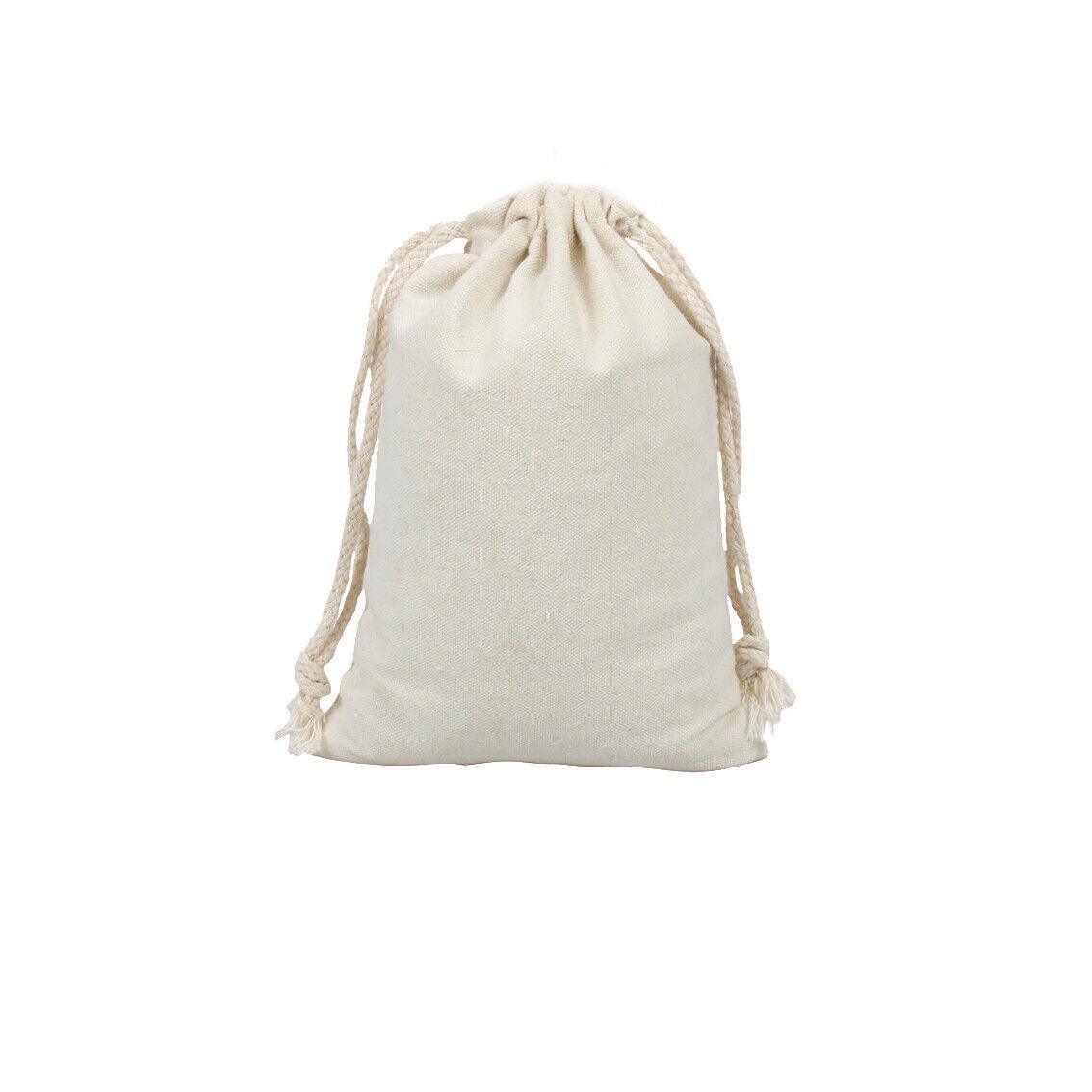 10X Canvas Cotton Drawstring Bags Linen Calico Tote Gift Storage Pouches - 25x35cm 7