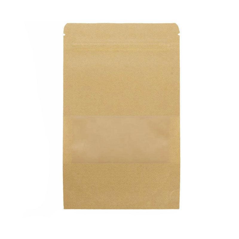 10-200x 9*14+3cm Stand Up Bag Kraft Paper Seal Packaging Window Zip Lock Pouch - 10 PCS 6