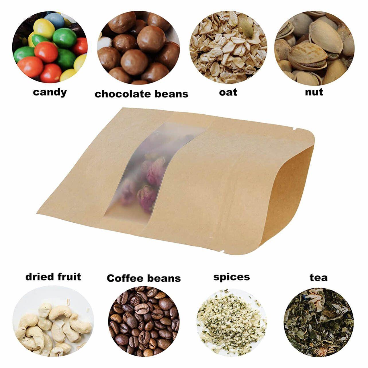 10-200x 23*35+5cm Stand Up Bag Kraft Paper Seal Packaging Window Zip Lock Pouch - 50 PCS 4