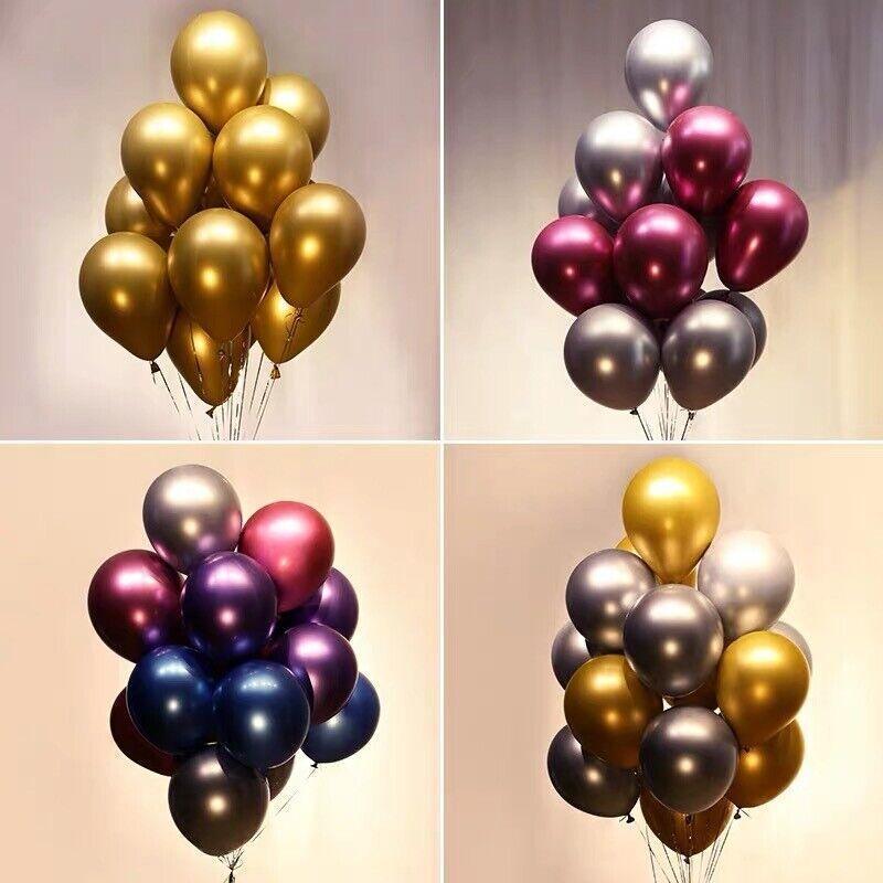 Metallic Latex Balloons 12 Inch Chrome Party Balloons for Birthday Wedding Decoration - Light Green 10PCS 5