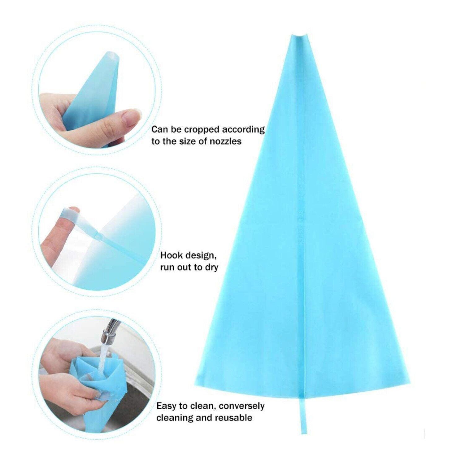 2/4PCS Reusable Silicone Pastry Bag DIY Icing Bags Cream Cake Decorating - 2 PCS(18 inch *2) 4