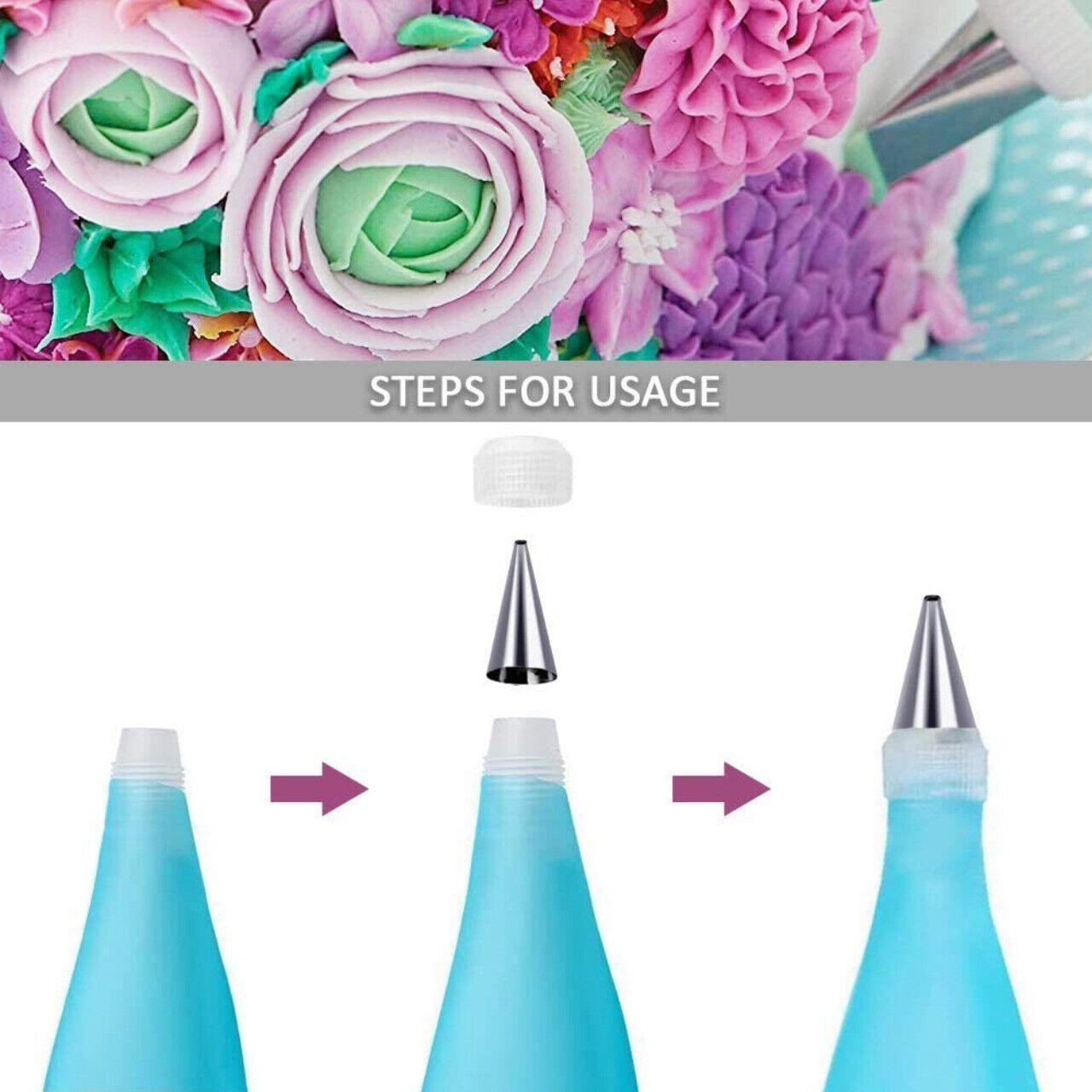 2/4PCS Reusable Silicone Pastry Bag DIY Icing Bags Cream Cake Decorating - 2 PCS(20 inch *2) 5