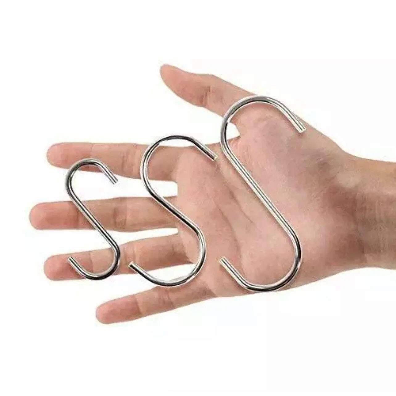 8cm Stainless Steel S Shape Hooks Kitchen Hanger Rack Clothes Hanging Plant Holders - 20PCS 3