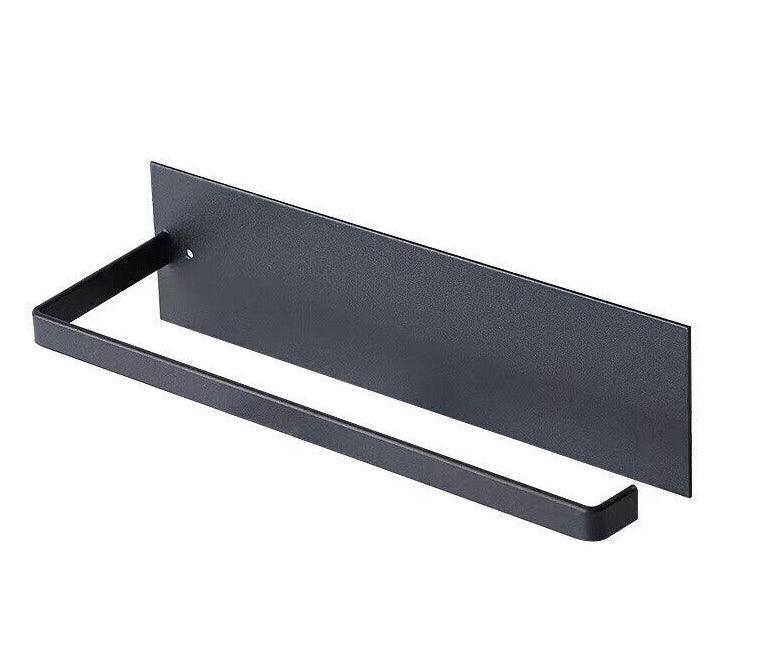 Self-Adhesive Paper Towel Holder Rack for Kitchen Rolls and Wrap Storage - Black x 1 unit 8