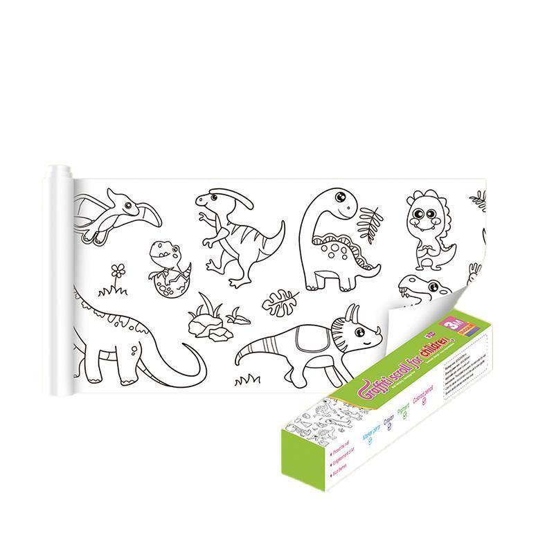 3M DIY Colouring Paper Roll with 12 Colour Pencils Cartoon Doodle Set - Animal world (With 12PCS Colored Pencils) 6
