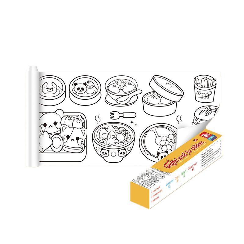 3M DIY Colouring Paper Roll with 12 Colour Pencils Cartoon Doodle Set - Transportation (With 12PCS Colored Pencils 9