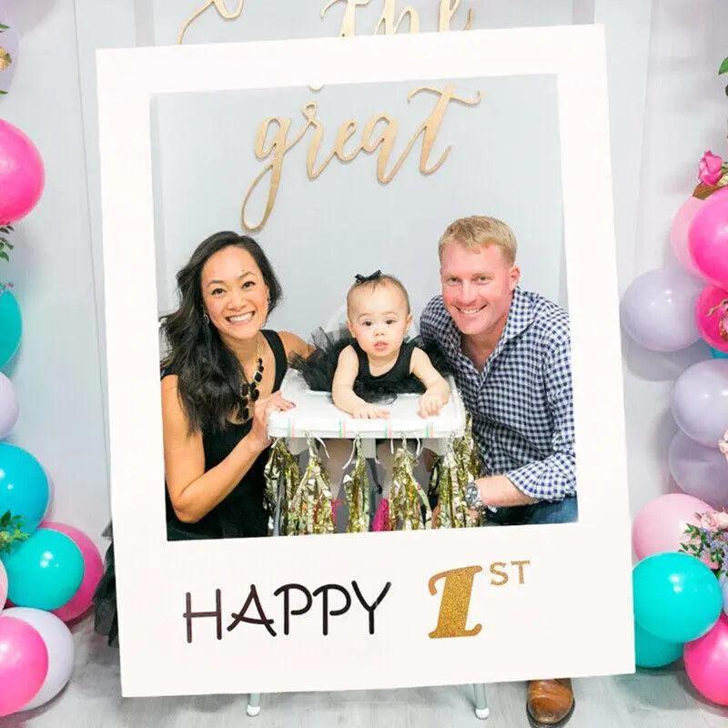 1Th 18Th-60Th Photo Booth Props Picture Frame Wedding Birthday Party Decoration - Happy 40TH 3