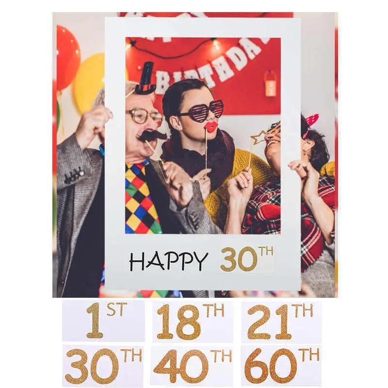 1Th 18Th-60Th Photo Booth Props Picture Frame Wedding Birthday Party Decoration - Happy 50TH 4