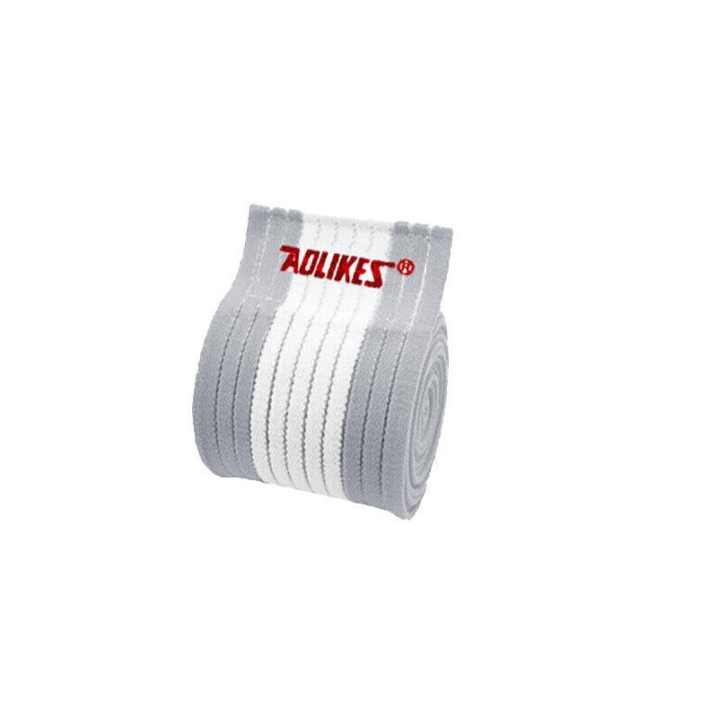 Sports Gym Bandage Wrap Compression Strap Wrist Knee Leg Ankle Elbow Band 180Cm - White+Grey 7