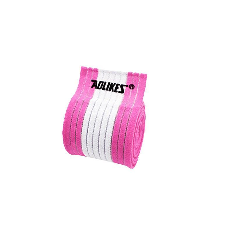 Sports Gym Bandage Wrap Compression Strap Wrist Knee Leg Ankle Elbow Band 180Cm - White+Pink 9