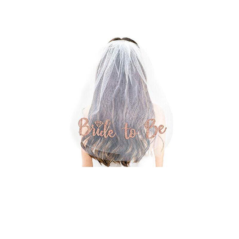 Bride To Be Hen Veil Sash Tiara Hens Night Bridal Shower Kitchen Tea Accessories - Gold Sash 6