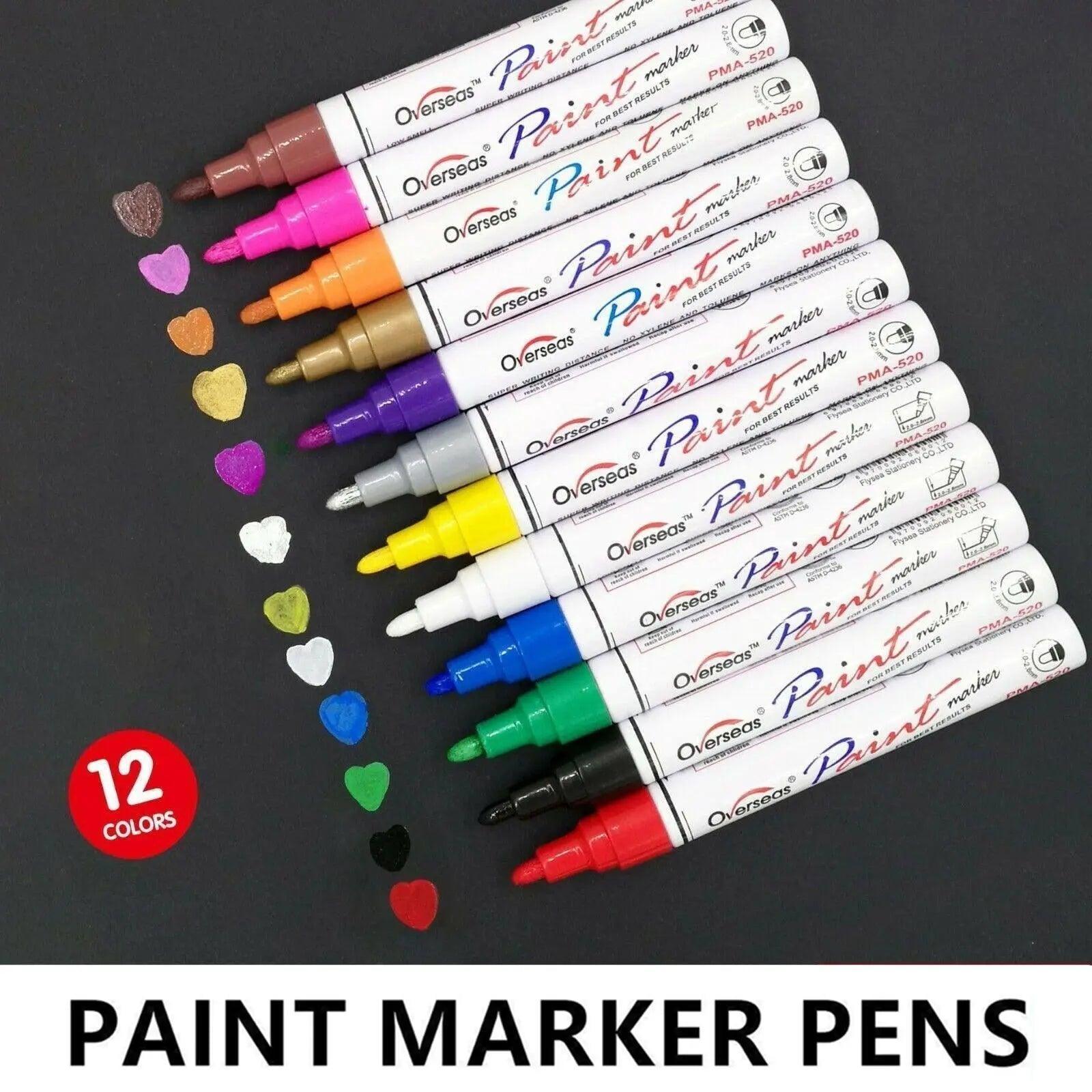 Multicolour Permanent Paint Marker Pens for Tyre Metal Glass Rubber - Yellow