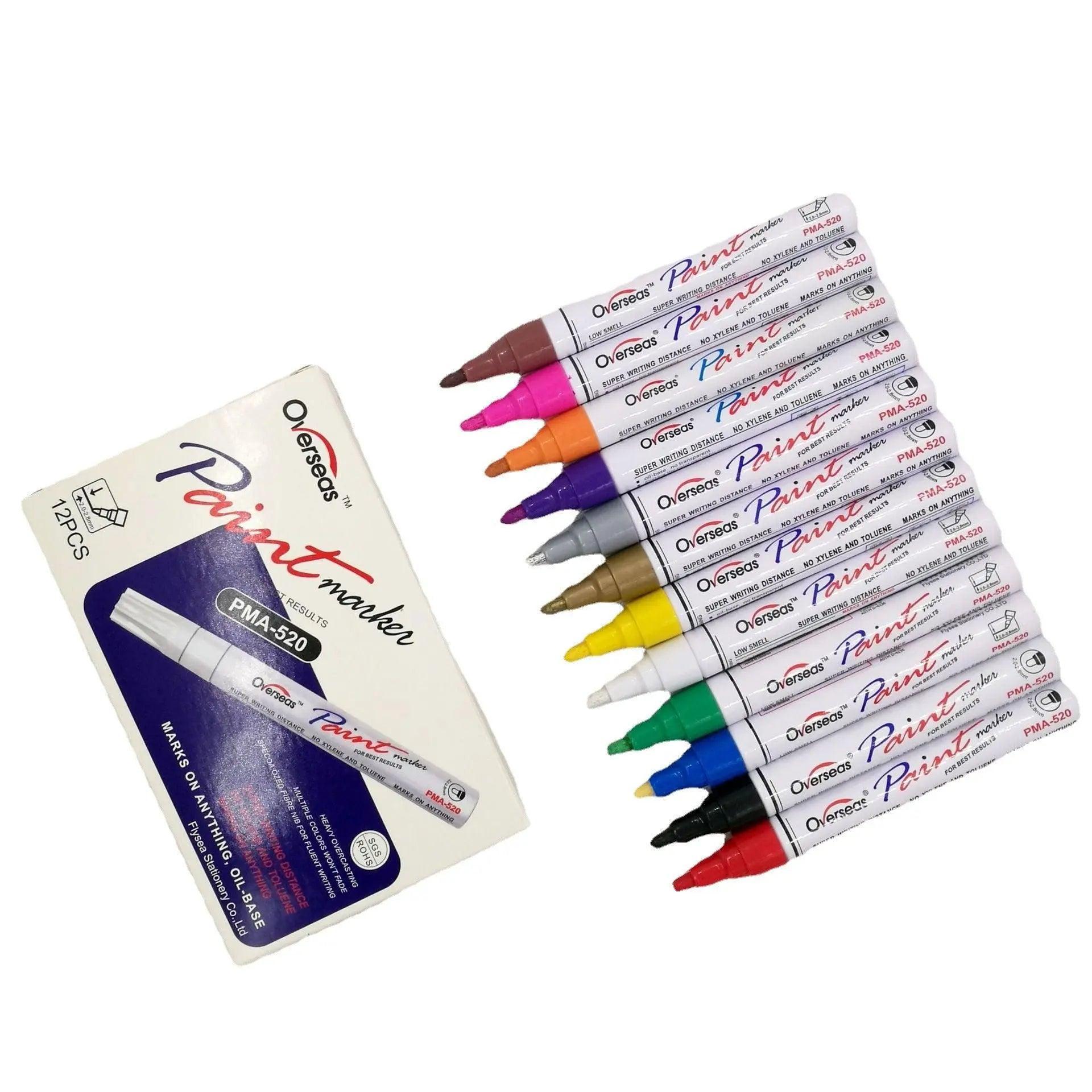 Multicolour Permanent Paint Marker Pens for Tyre Metal Glass Rubber - Yellow