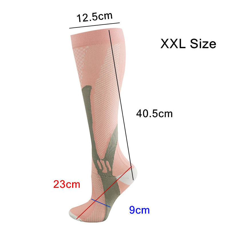 Copper Compression Socks for Running Travel Sports Anti Fatigue Support XXL Unisex - White 3