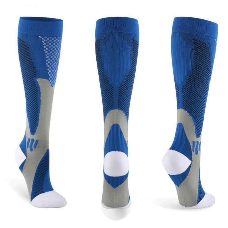 Copper Compression Socks for Running Travel Sports Anti Fatigue Support XXL Unisex - Blue 4