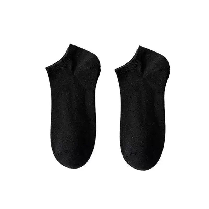 5X Pairs Low Cut Socks Cotton Soft Breathable Non-Slip Casual Ankle - Black (5 Pairs) 6