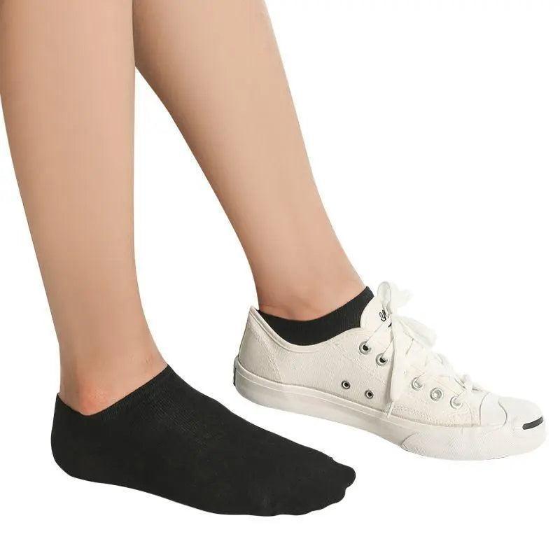 5X Pairs Low Cut Socks Cotton Soft Breathable Non-Slip Casual Ankle - White (5 Pairs) 3