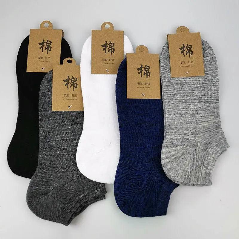 5X Pairs Low Cut Socks Cotton Soft Breathable Non-Slip Casual Ankle - Grey (5 Pairs)