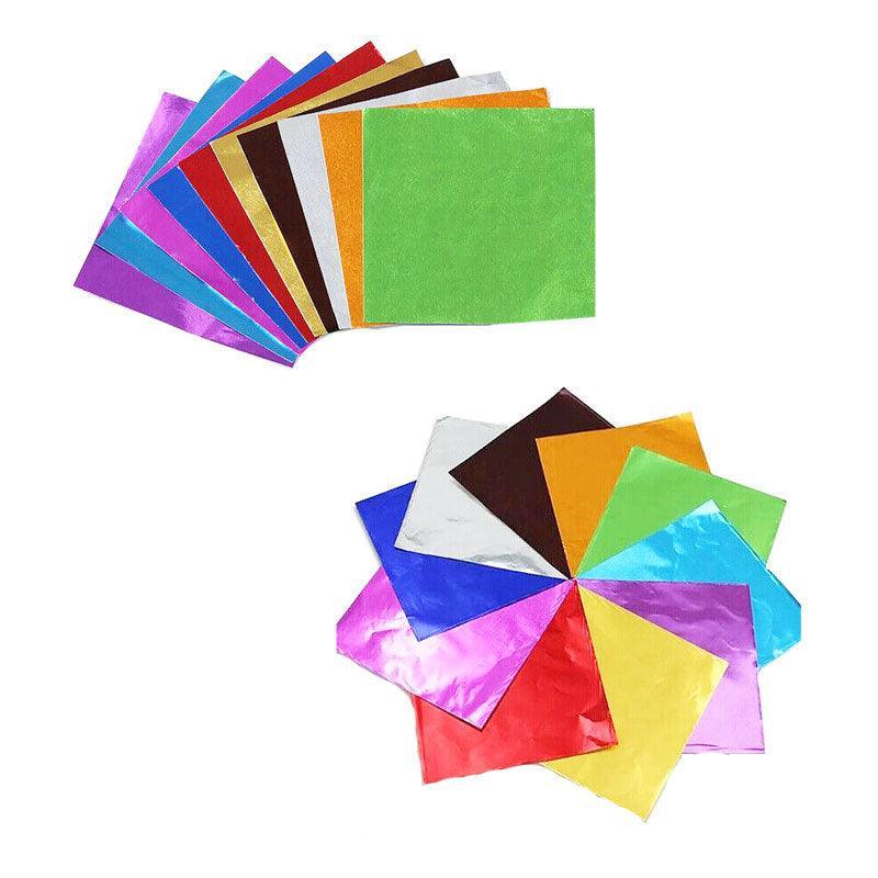 100Pcs Aluminium Foil Chocolate Wrappers 20cm Squares - Pink/Embossed