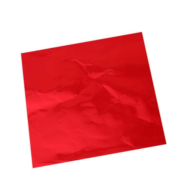 100Pcs Aluminium Foil Chocolate Wrappers 20cm Squares - Pink/Embossed 8