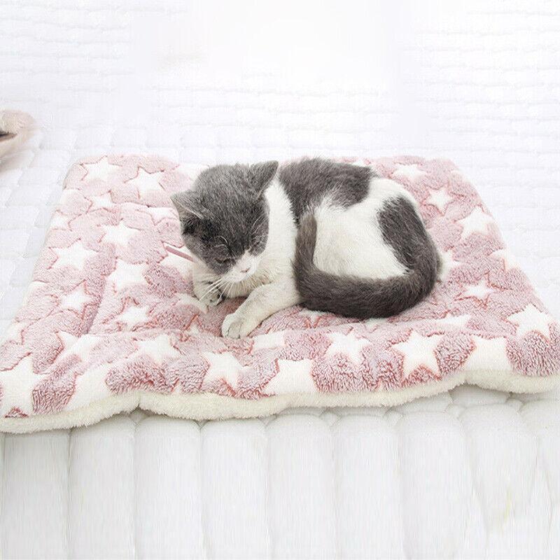 L Size Puppy Dog Cat Cushion Mattress Blanket Bed Soft Warm Pad Winter Kennel House - Blue Whitestar 4