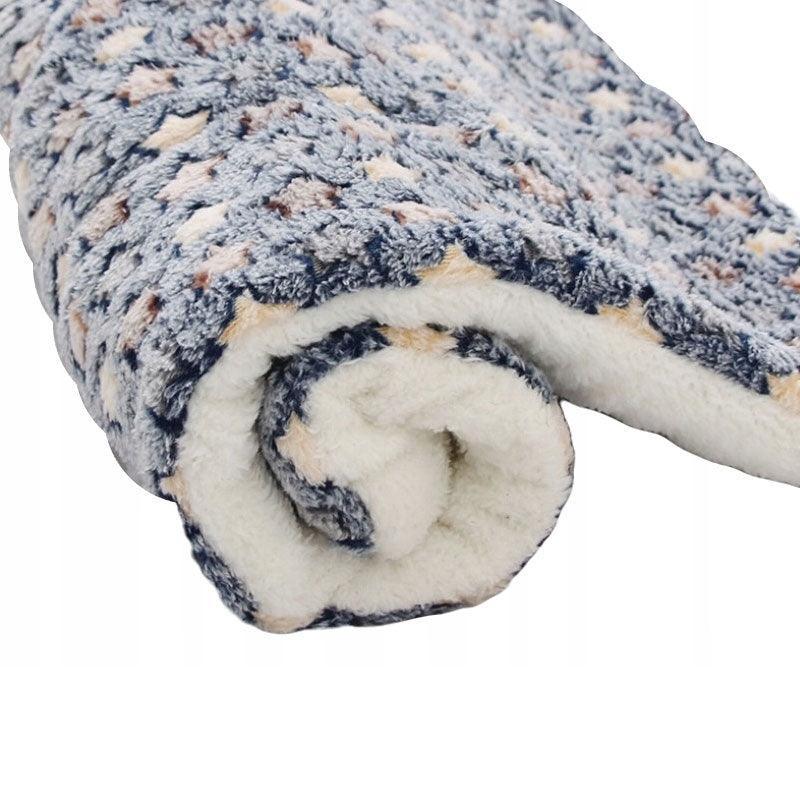 L Size Puppy Dog Cat Cushion Mattress Blanket Bed Soft Warm Pad Winter Kennel House - Blue Whitestar 10