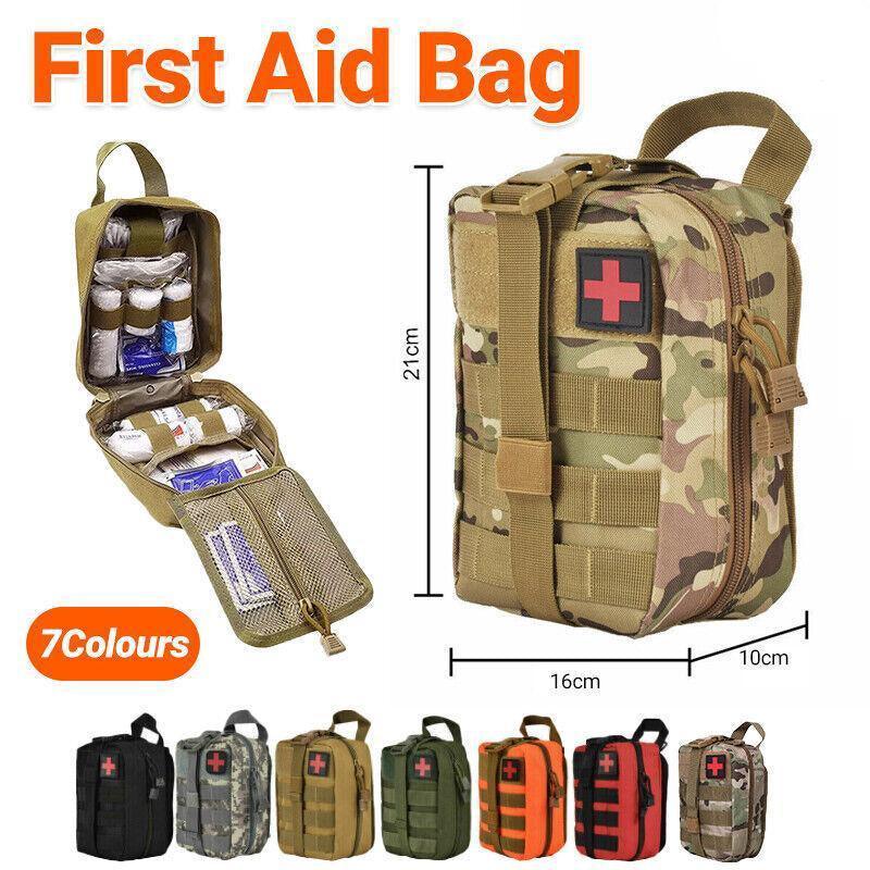 Tactical Molle Rip Away Emt Ifak Medical Pouch First Aid Kit Utility Bag Au Send - Red