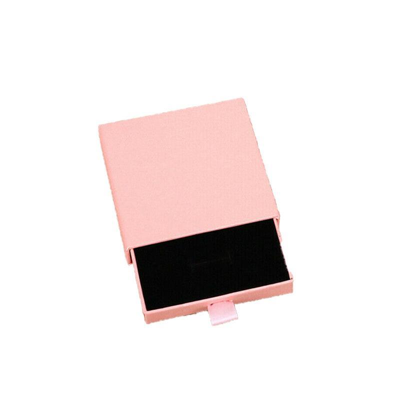 Cardboard Jewellery Gift Boxes Drawer Style Necklace Ring Earring Pendant Bracelet Case - Pink 6