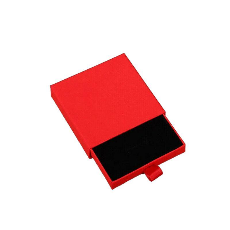 Cardboard Jewellery Gift Boxes Drawer Style Necklace Ring Earring Pendant Bracelet Case - Pink 9