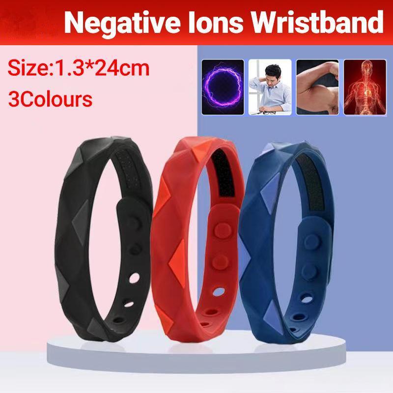 RedUp Far Infrared Negative Ions Wristband, Anti-Static Silicone Sport Bracelets - Black