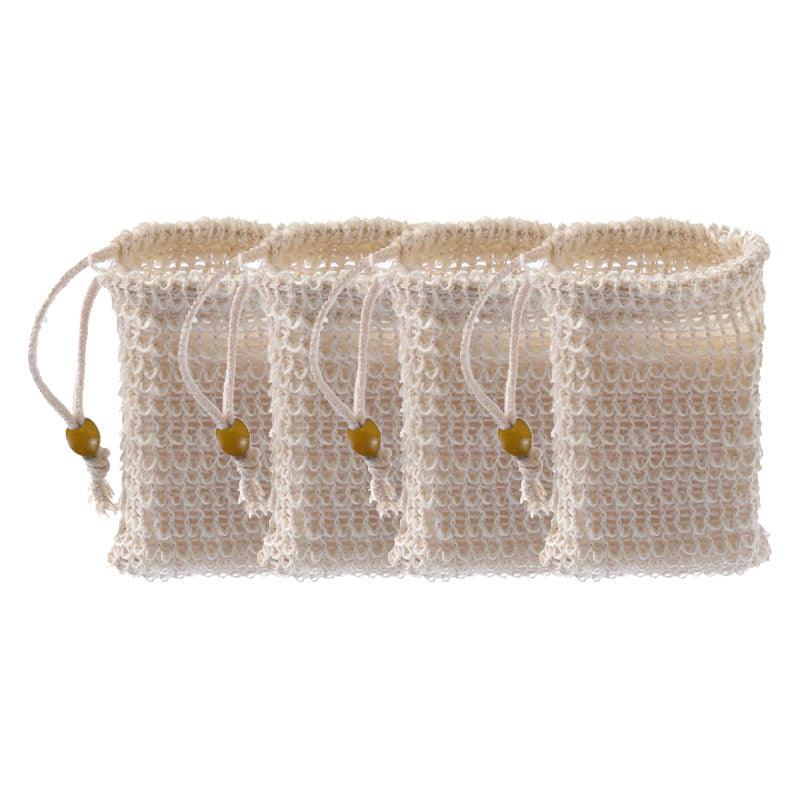 Flax Soap Saver Bag with Foaming Mesh and Drawstring for Exfoliating - 1PC 8