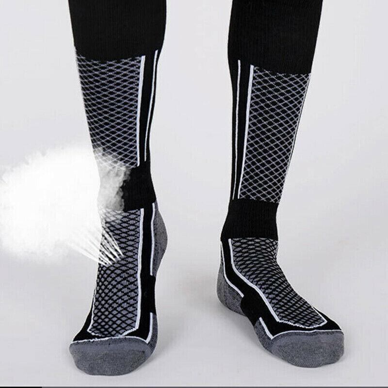 Men Women Long Warm Breathable Ski Socks Thicken Winter Sports Socks Au Stock - Pink&White(33-39) 5