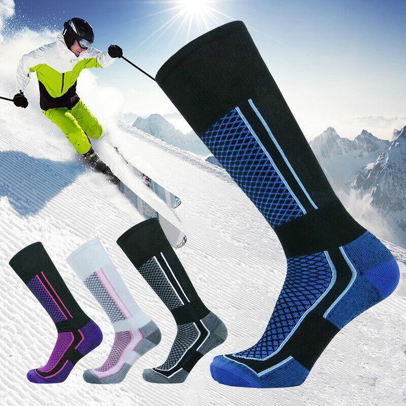 Men Women Long Warm Breathable Ski Socks Thicken Winter Sports Socks Au Stock - Purple&Black(33-39) 3