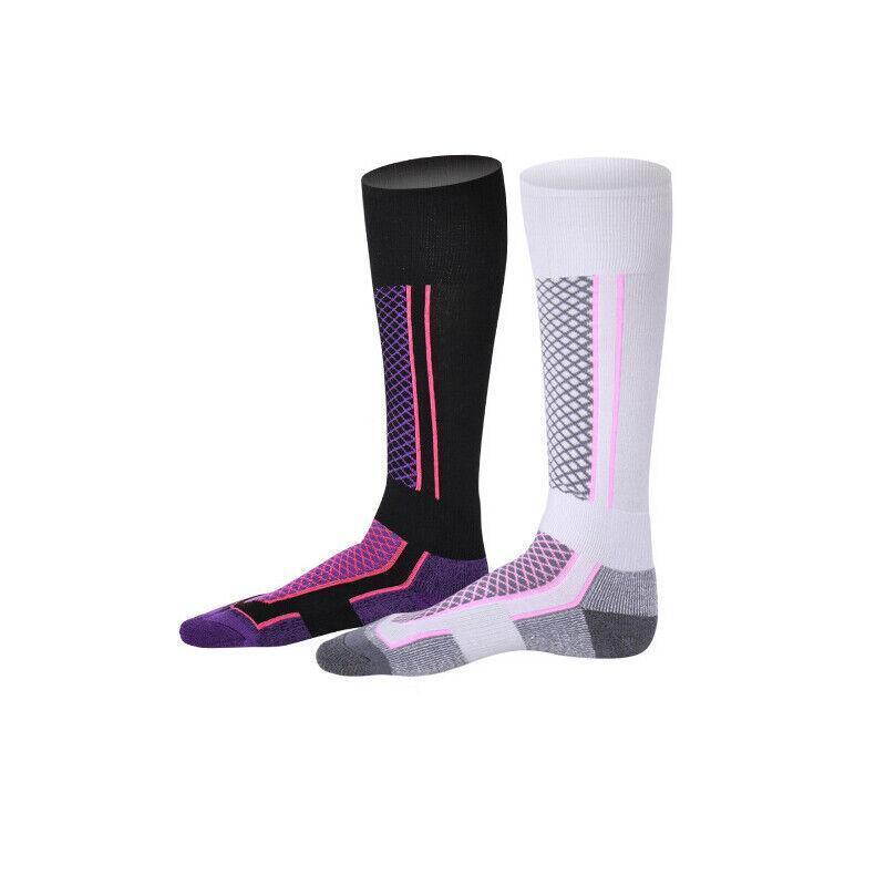 Men Women Long Warm Breathable Ski Socks Thicken Winter Sports Socks Au Stock - Purple&Black(33-39) 4